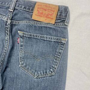 Men's Levi's 505 Blue Denim Jeans 30x30 (29 x 28) Black Rivets 2 Tone Stitch
